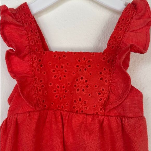 Carter’s Red Eyelet Ruffle Baby Romper - Picture 2 of 5